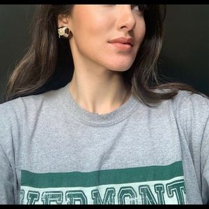 St John clip on earrings crystal onyx